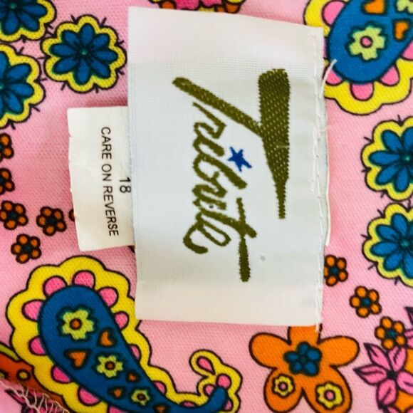 Vintage 70s Tribute Mod Floral Paisley Shirt Dress Long XL - Picture 7 of 9